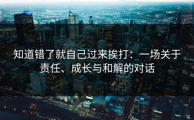 知道错了就自己过来挨打：一场关于责任、成长与和解的对话