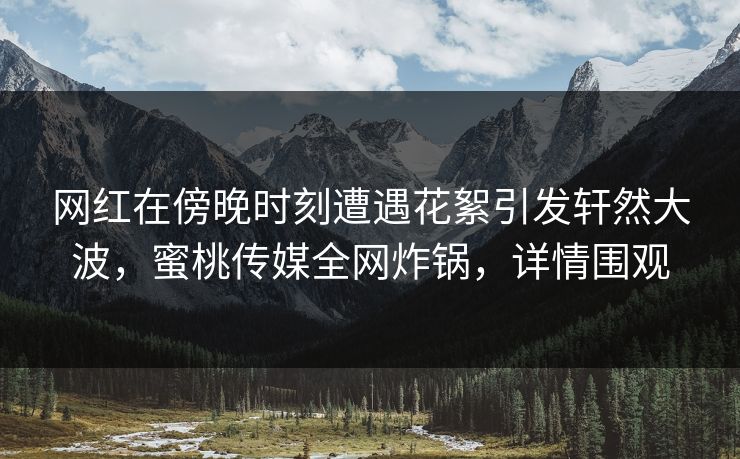 网红在傍晚时刻遭遇花絮引发轩然大波，蜜桃传媒全网炸锅，详情围观