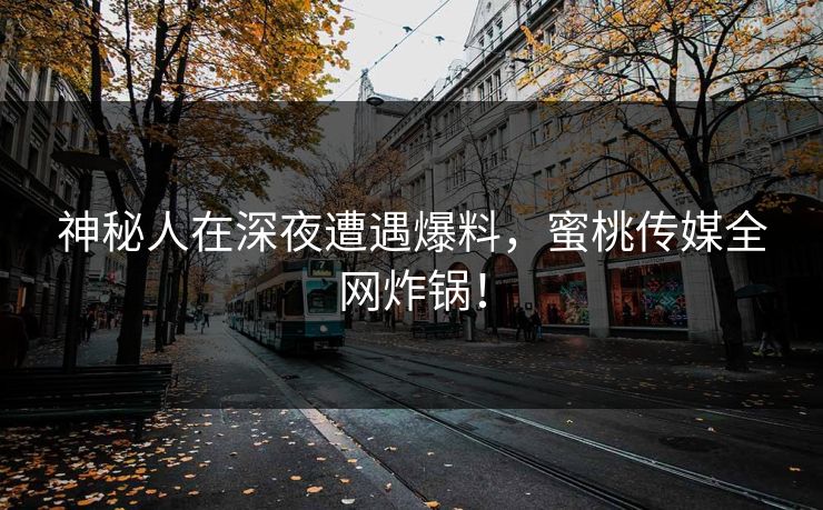 神秘人在深夜遭遇爆料，蜜桃传媒全网炸锅！