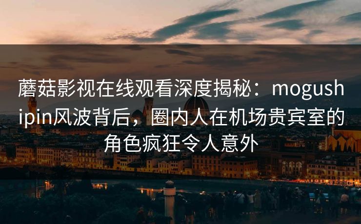 蘑菇影视在线观看深度揭秘：mogushipin风波背后，圈内人在机场贵宾室的角色疯狂令人意外